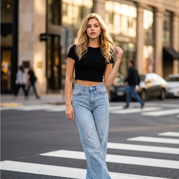 SHEIN Classic Black Crop Top - Picture 3 of 4